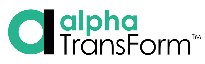 Alpha TransForm logo for the no-code mobile app building platform by Alpha Software.