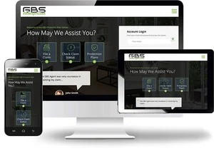 GBS website displayed on desktop, laptop, tablet.
